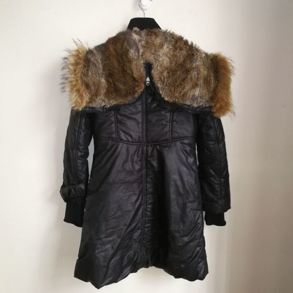 MACKAGE Black Adali Winter Down Rabbit Fur Signature Collar Puffer Coat Small - Picture 16 of 16